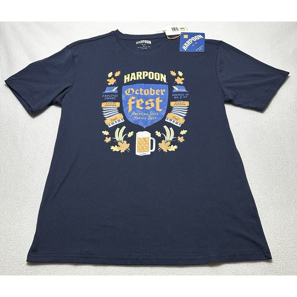 HARPOON October Fest T-Shirt Short Sleeve Men Unisex Shirt Navy NWT Size Small
